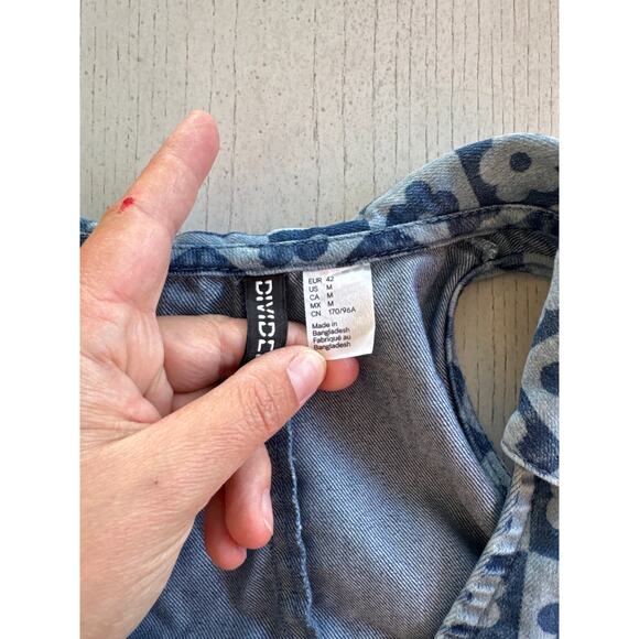 Divided H&M Floral Denim Crop Top Baddie Cottagecore Streetwear Trashy Y2K (B1) - Picture 4 of 5